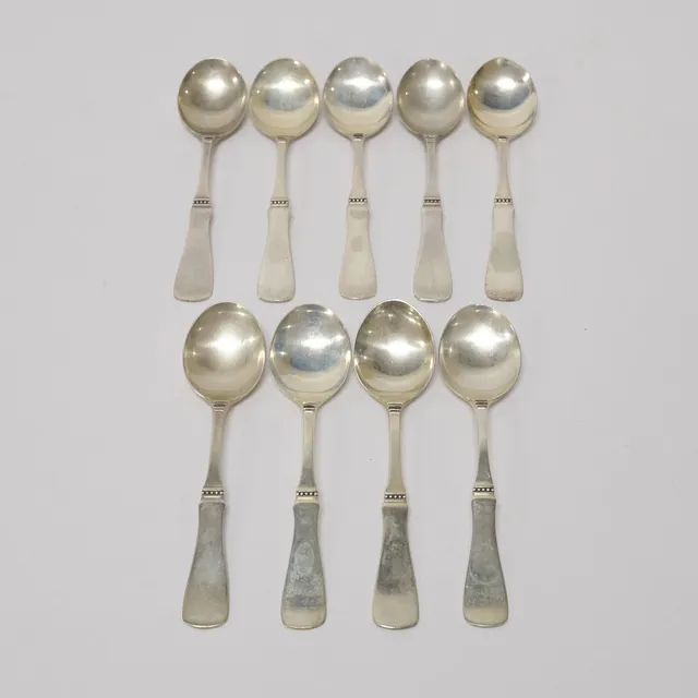 SKEDAR. SILVER. "UPPSALA". NIO DELAR. 1960-TAL.