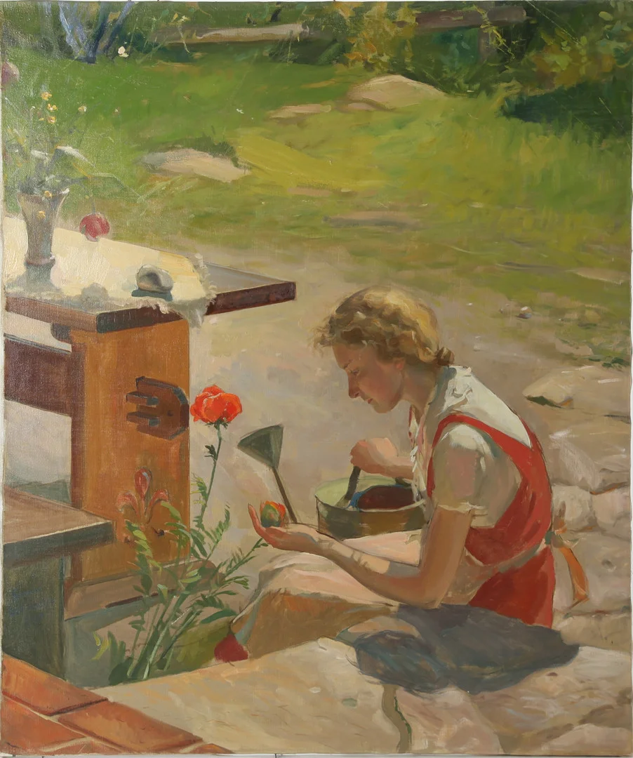 GUNNAR WALLENTIN. 1905-1997. Olja på duk, 130 x 110 cm, signerad. — Paintings — Auktionsverket Engelholm