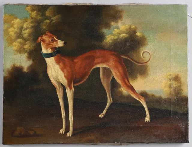 IN THE MANNER OF JEAN BAPTISTE OUDRY (1686-1755). A GREYHOUND IN A LANDSCAPE.