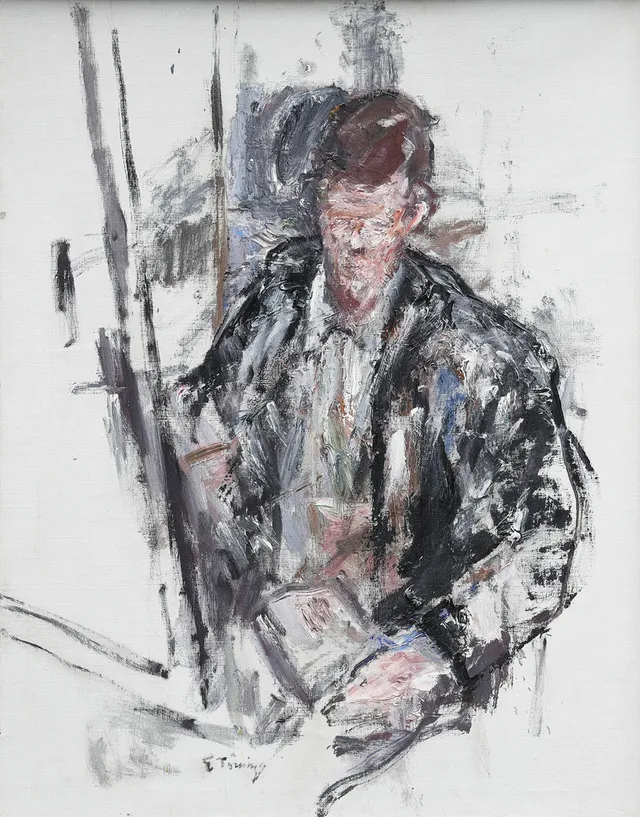ERIK TÖRNING. olja på duk, läsande man, 107 x 84 cm, signerad E Törning.