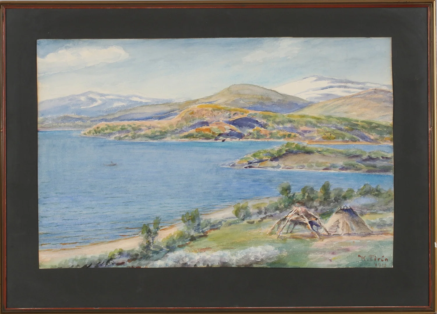 KARL TIRÉN. Fjällandskap, akvarell, signerad och daterad 1918. — Paintings — Stadsauktion Sundsvall