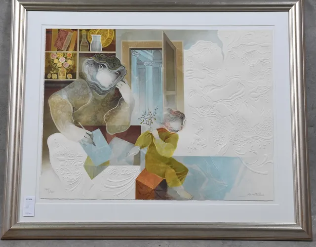 SUNOL ALVAR. (1935) figurkomposition, litografi signerad, numrerad 179/200.