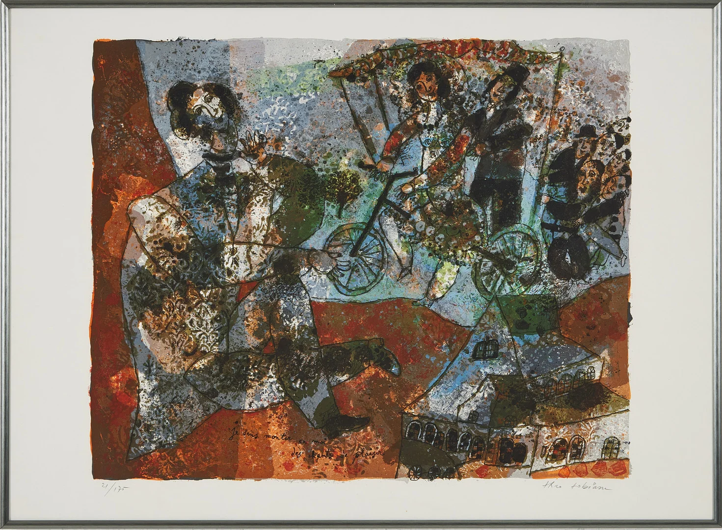 THEO TOBIASSE (Israel / Frankrike, 1927-2012), färglitografi, signerad och numrerad 21/175. — Engravings & Prints — Stockholms Auktionsverk Magasin 5