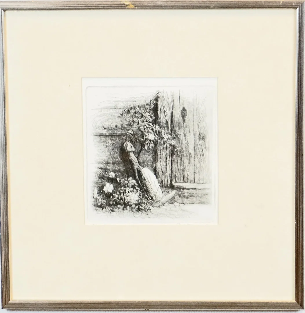 ERIK OLSSON SANDA. (1919-2006), etsning, signerad. — Engravings & Prints — Roslagens Auktionsverk