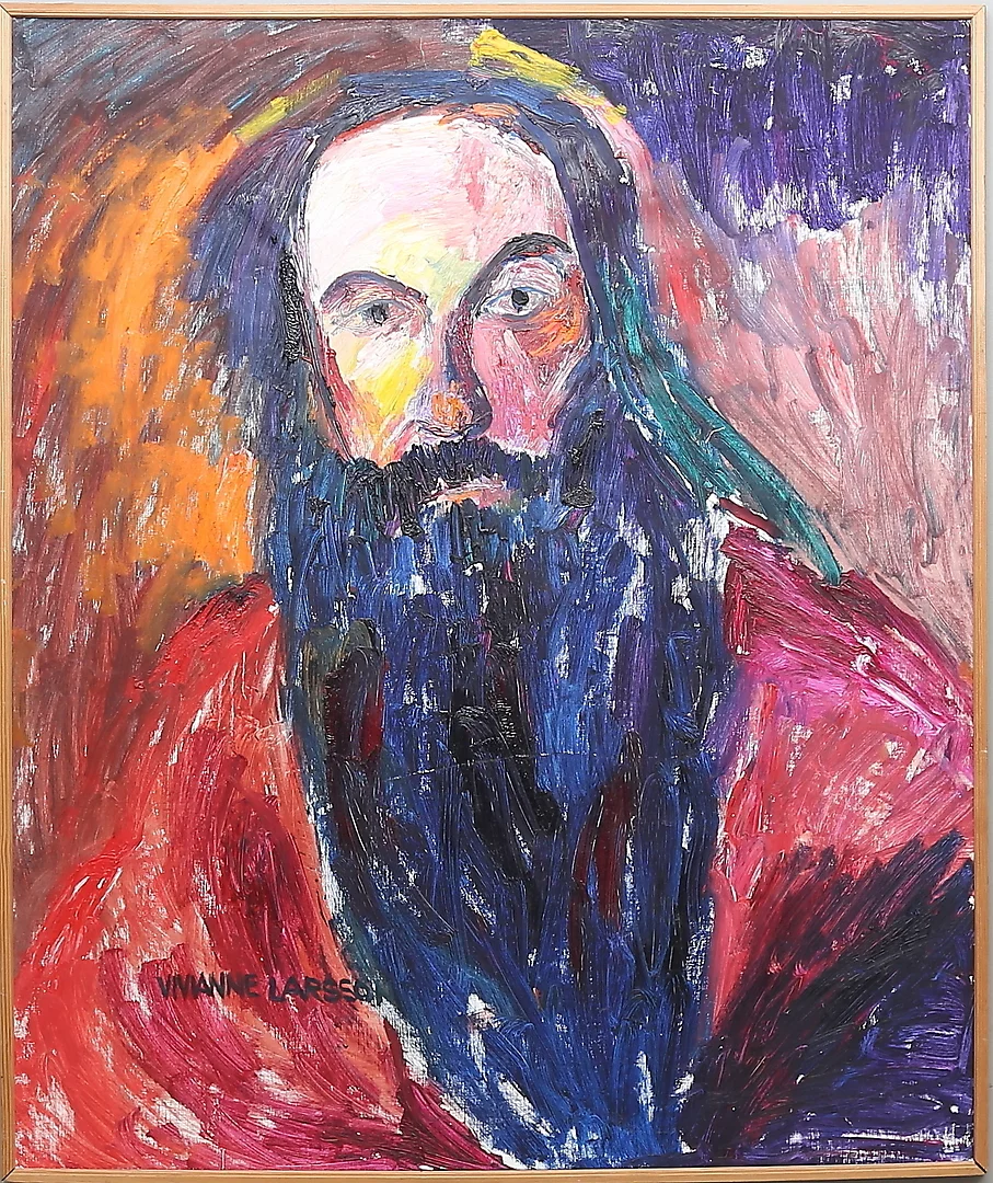 VIVIANNE LARSSON. "Poeten II". Signerad, daterad a tergo -85. — Paintings — Gomér & Andersson Linköping