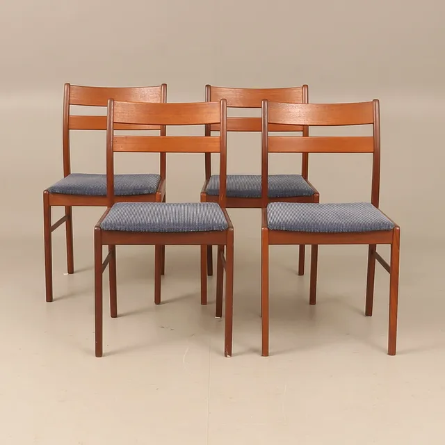 STOLAR, 4 stycken, teak, 1960-tal.