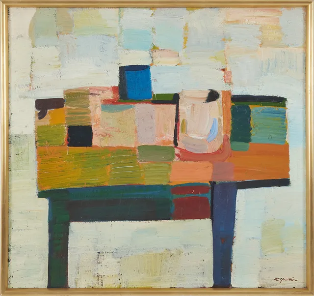 ERIC ELFVÉN (1921-2008). Komposition, olja på duk.