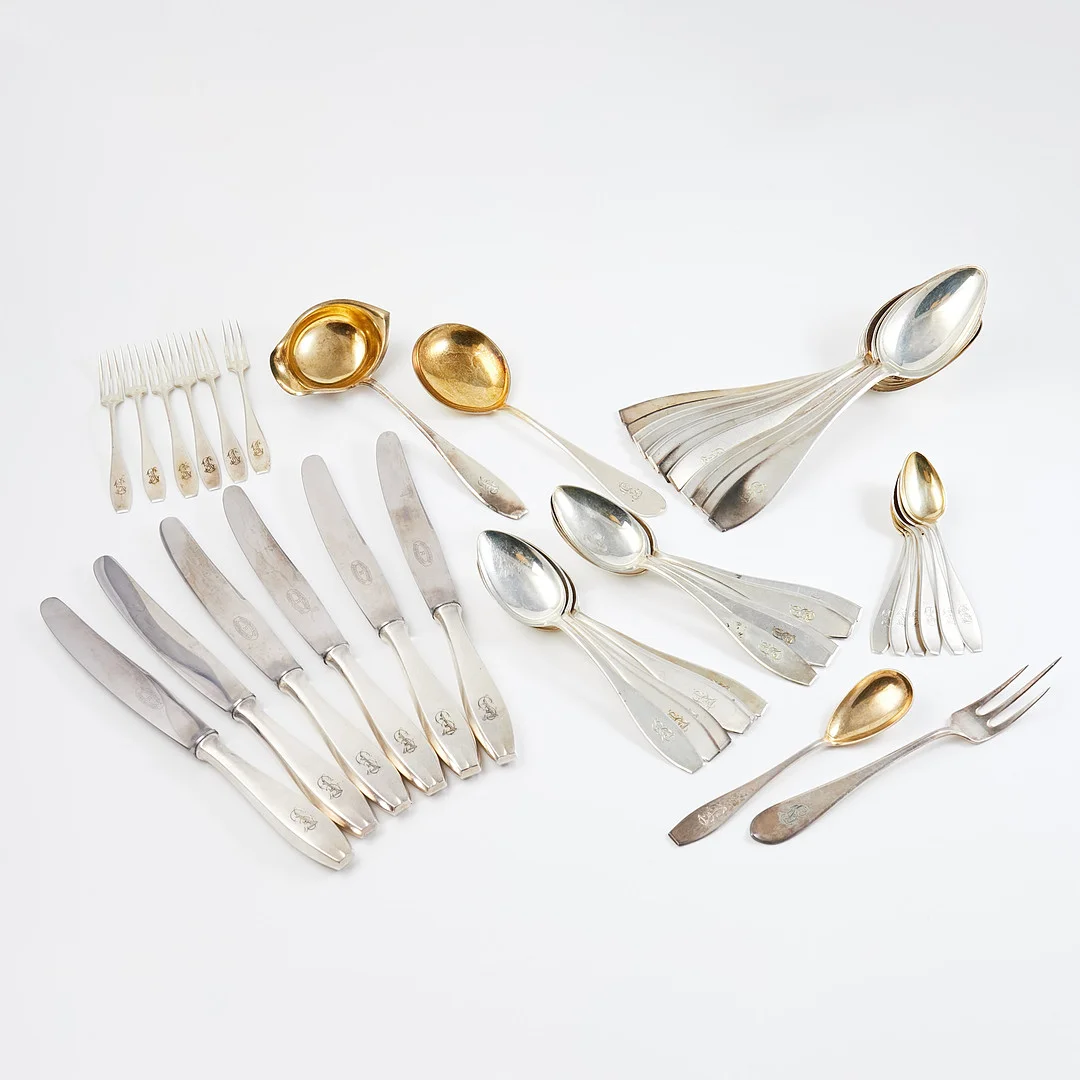 BESTICKDELAR, 46 dlr., 813/1000 silver, Finland, 1920-1940-tal. — Silver — Stockholms Auktionsverk Sickla