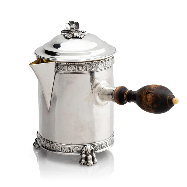 Pehr Zethelius, chokladkanna, silver, Stockholm 1783. Gustaviansk.