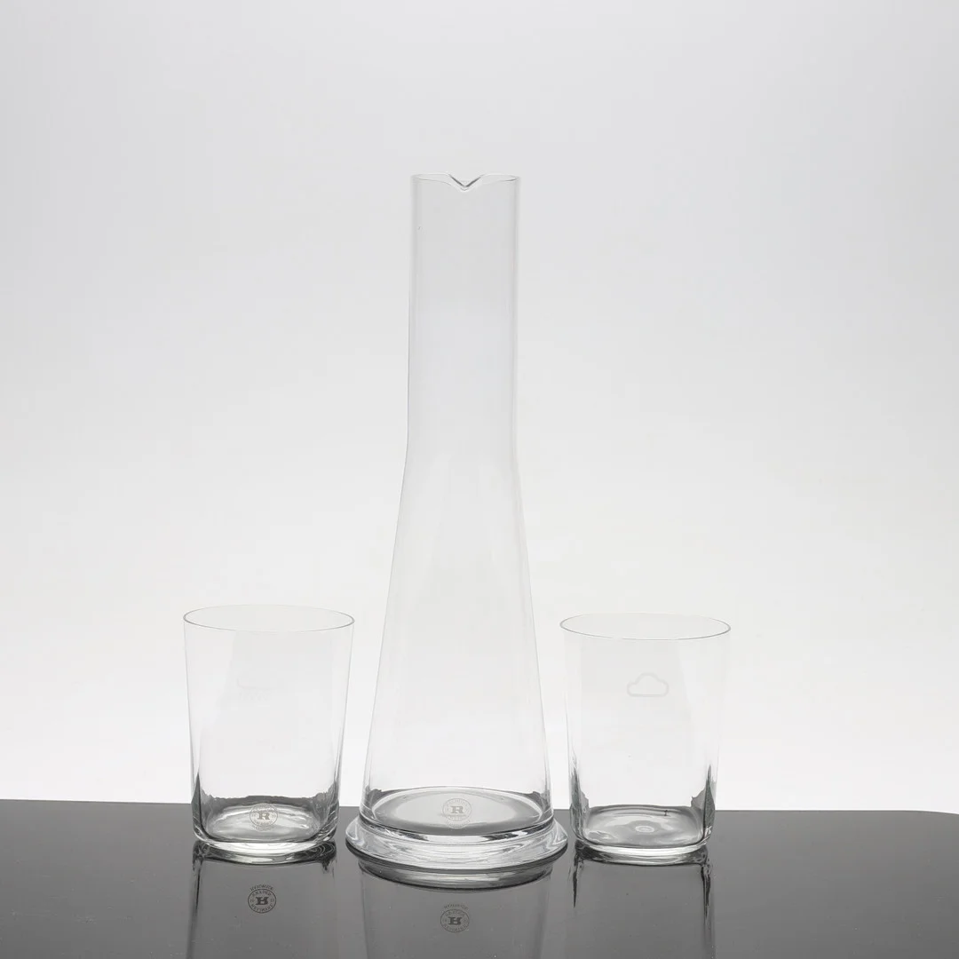 SELTERGLAS samt KARAFF, 9 delar, Reijmyre, samtida. — Utility glass — Gomér & Andersson Norrköping