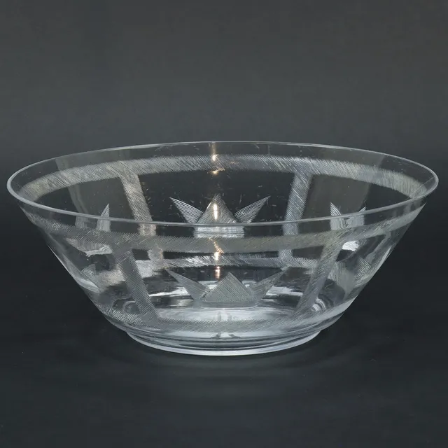 GERDA STRÖMBERG. Skål, glas, ”Eric” med dekor "C. 11", Eda Glasbruk, Eda 1930.