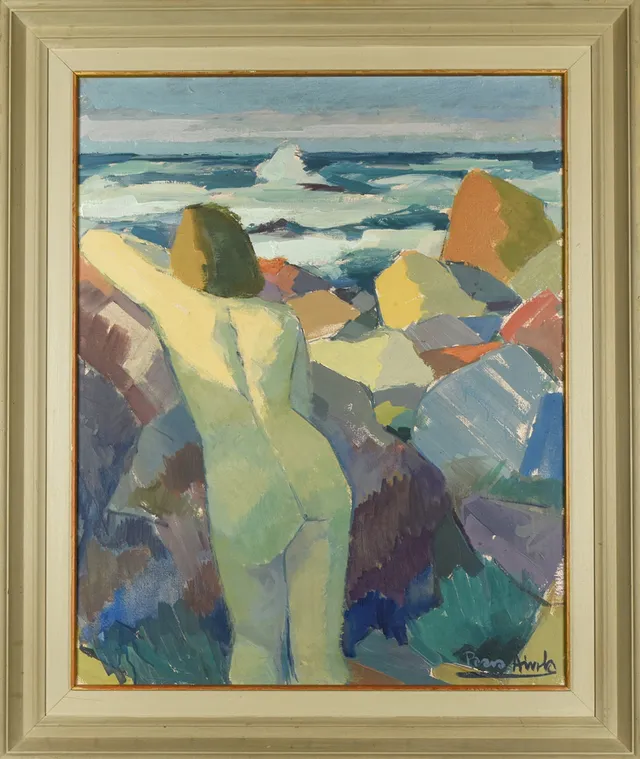 PAAVO AIROLA. Olja på duk, "Aftonsol" Signerad 1900-tal.
