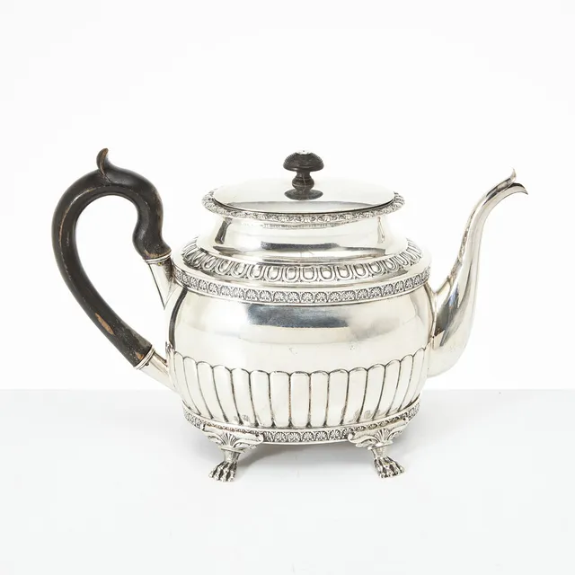 ANDERS LUNDQVIST. Tekanna, silver, Stockholm 1828.