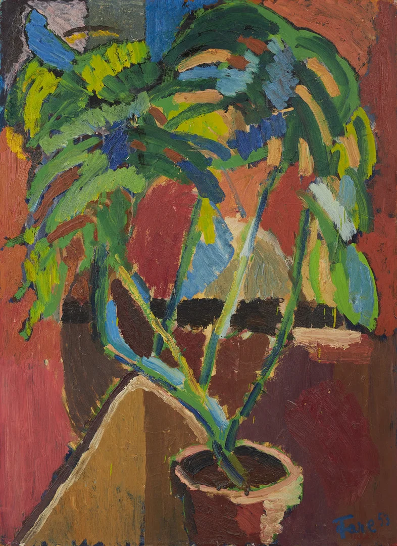 LEOPOLD FARE. Stilleben, olja på pannå, signerad och daterad Fare 53. — Paintings — Stockholms Auktionsverk Sickla