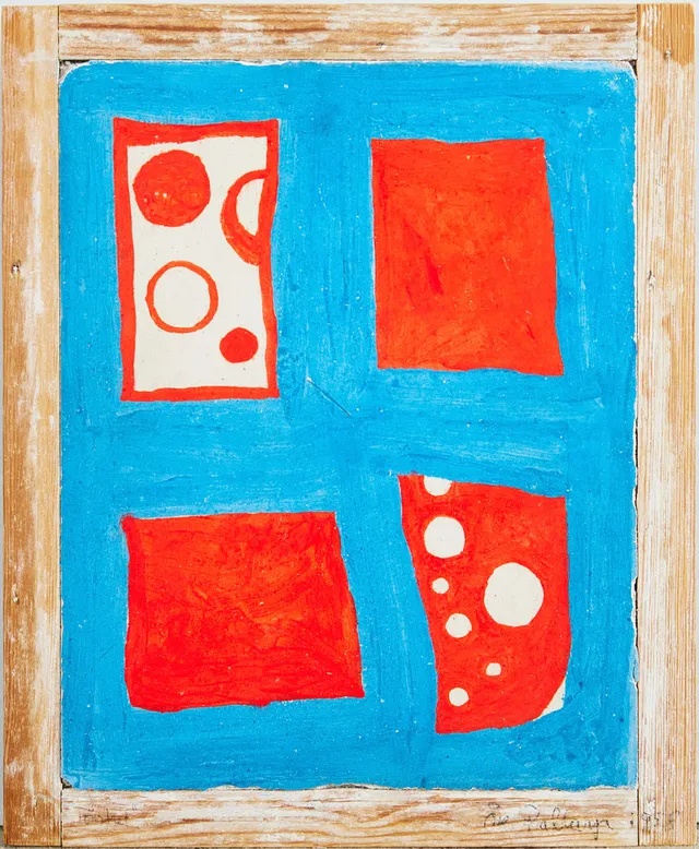 ÅKE PALLARP (1933-2013). Komposition, målad på gips, signerad och daterad 1958.