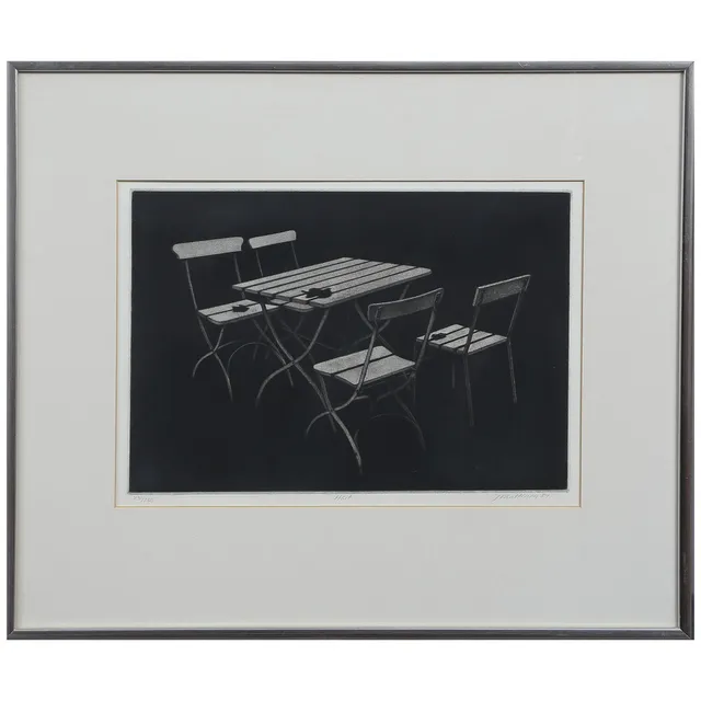 JUKKA VÄNTTINEN. "HÖST" KONSTGRAFIK (MEZZOTINT) 231/260, SIGNERAD, DATERAD 1984.