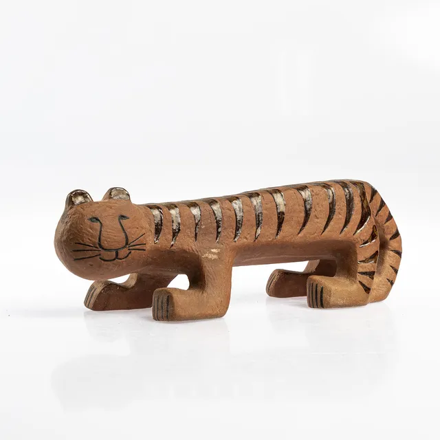 LISA LARSON. Figurin, stengods, "Tiger" ur serien Afrika, Gustavsberg.