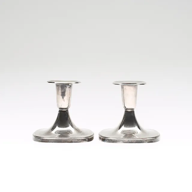 LJUSSTAKAR, 1 par, silver, Tore Eldh, Ceson Guldvaru Ab, Göteborg, 1967/68.