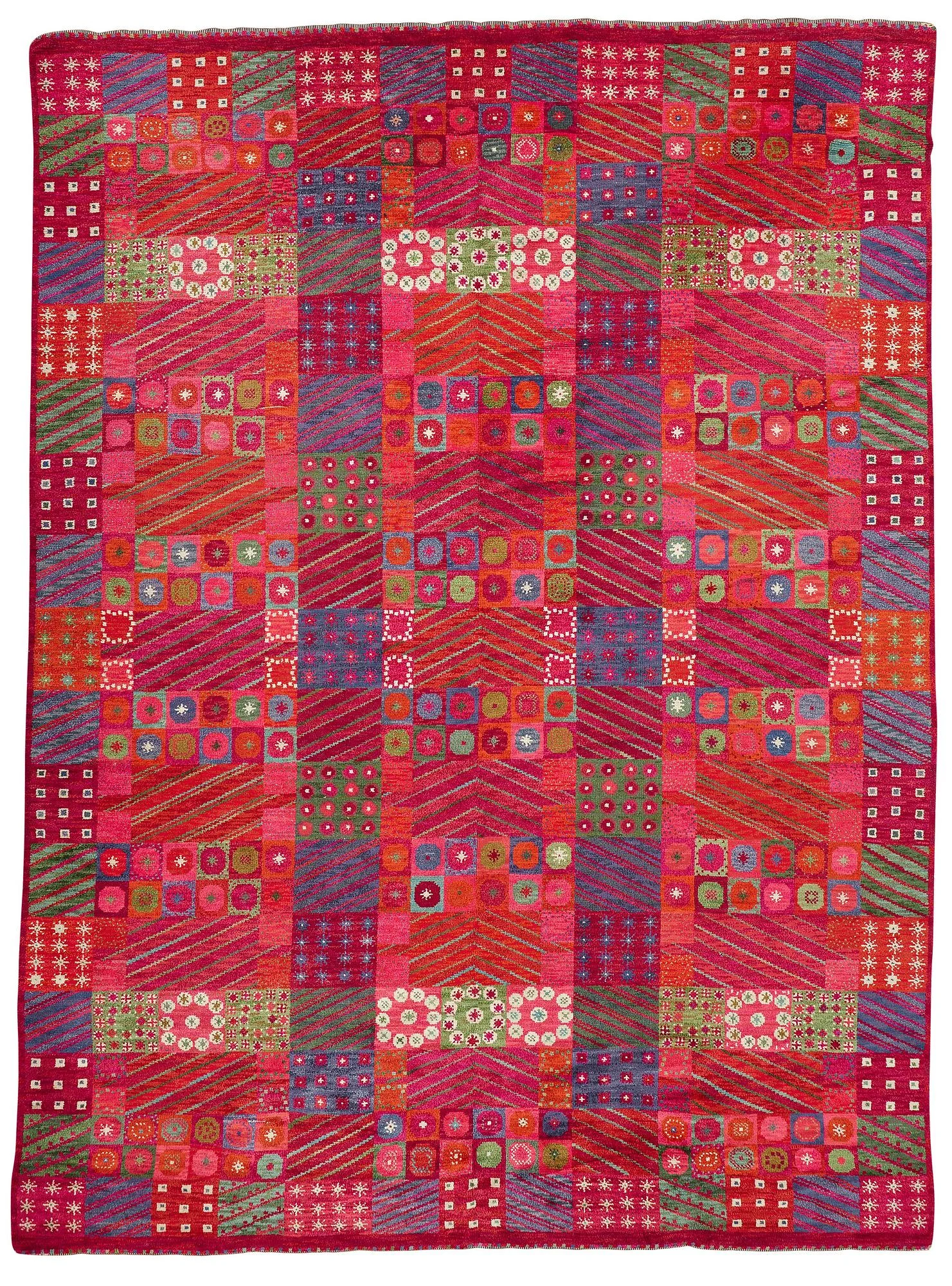 Marianne Richter, matta, "Fläkten", flossa, ca 497-498,5 x 367-372 cm, signerad AB MMF MR. — Bukowskis