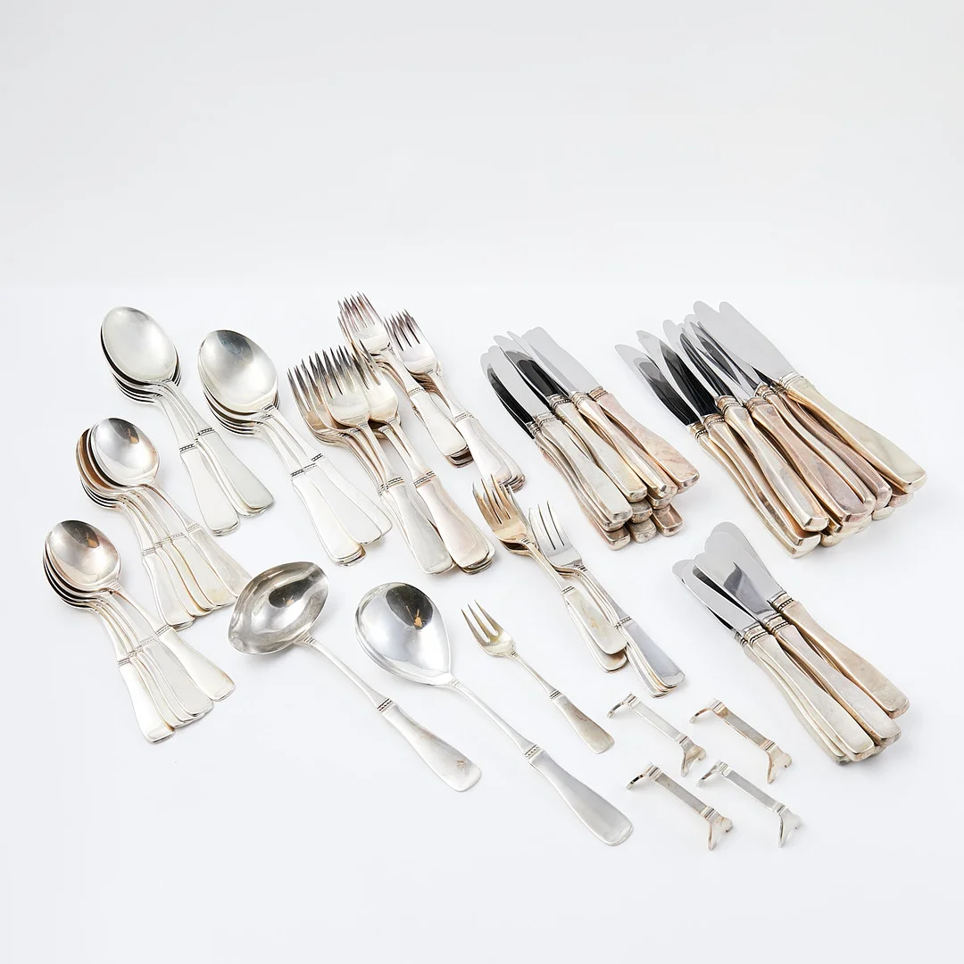BESTICKSERVIS, 93 dlr, silver, "Uppsala", MGAB, Uppsala 1960-tal. — Silver — Stockholms Auktionsverk Sickla