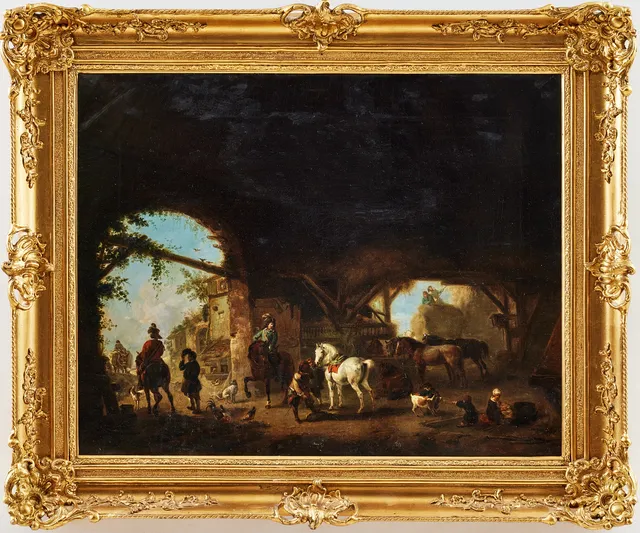PHILIPS WOUWERMAN. HANS EFTERFÖLJARE. 1800-tal, Vid värdshusstallet.