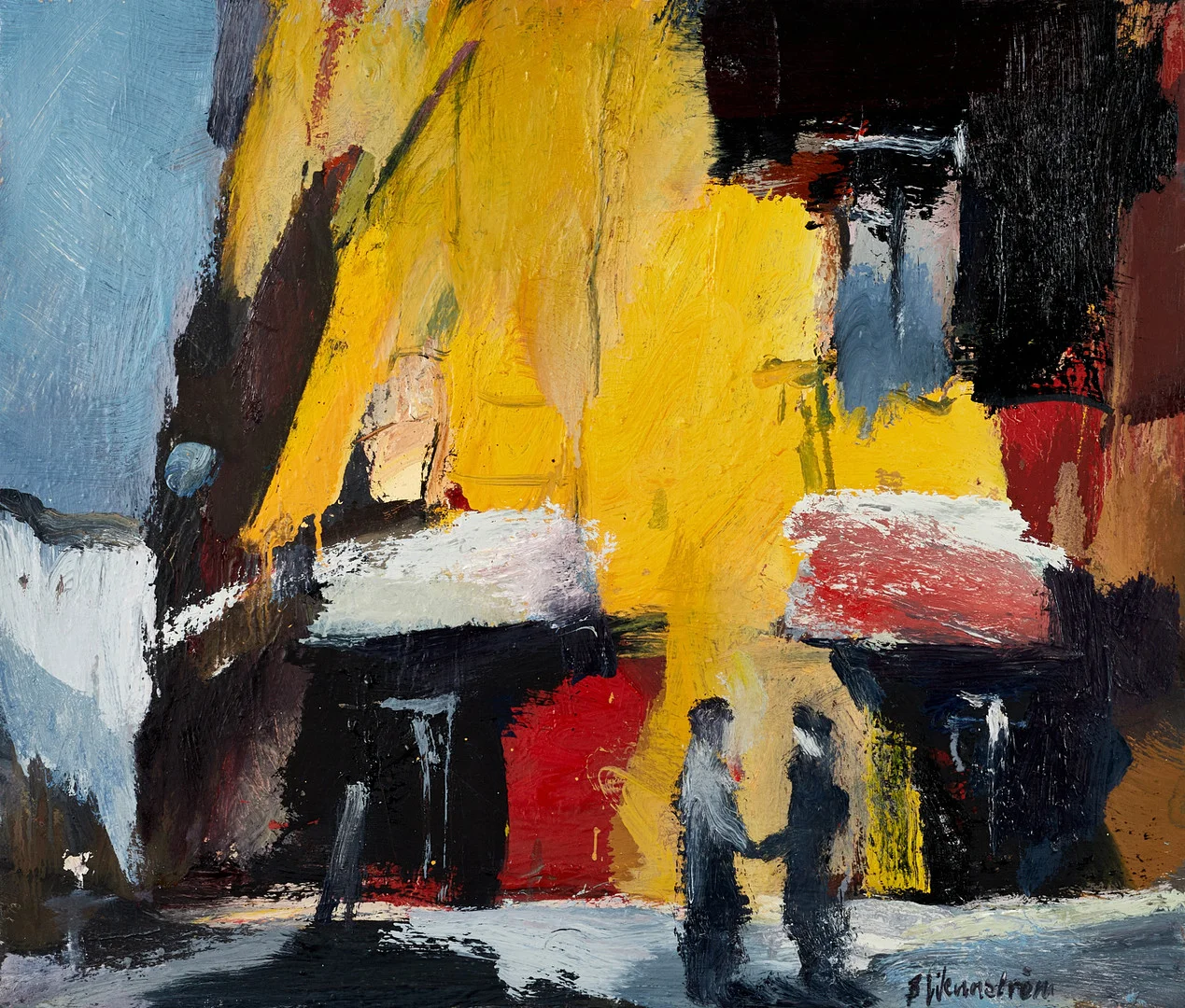 BERNDT WENNSTRÖM (född 1945). "Möte", signerad, olja på duk. — Paintings — Crafoord Auktioner Stockholm