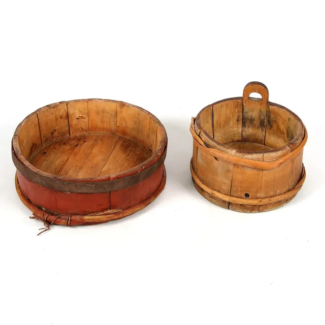 LAGGKÄRL, 2 st, allmoge, 1800-tal.