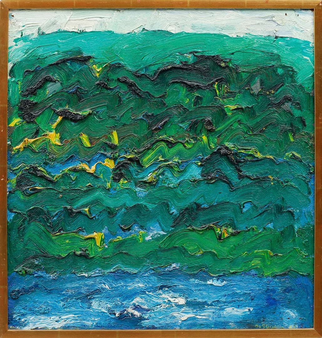 BO SÄLLSTRÖM. "Landskap Dragsmark", olja på duk, signerad och daterad 66. — Paintings — Göteborgs Auktionsverk