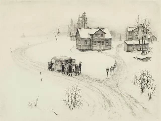 BJÖRN JONSON (Stockholm 1903-1991 Stockholm), "Köttbilen", signerad, 75 ex.