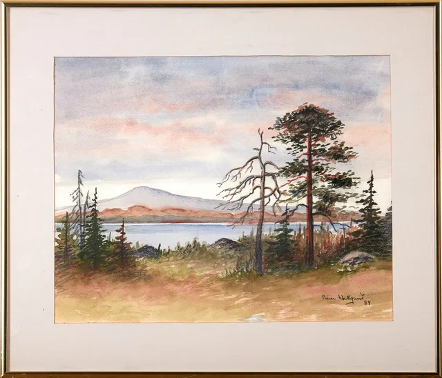 EINAR WALLQUIST. Fjällandskap, signerad och daterad -84, akvarell.