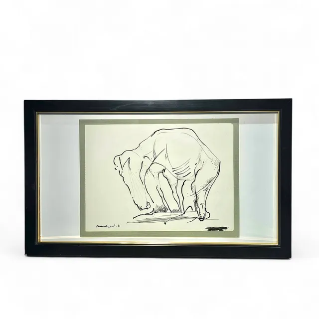 MARCEL MARTÍ BÁDENES. Sin título, dibujo a tinta sobre papel. Firmado y fechado en el 71.