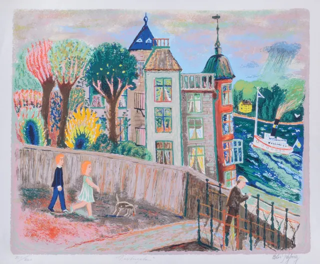 ELIS RYBERG. Färglitografi.