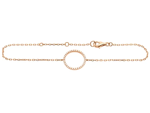 ARMBAND, 18K roséguld, briljantslipade diamanter ca 0,18 ctv, ca W-Cr/P, längd 15,5-18,5 mm, vikt 1,9 g.