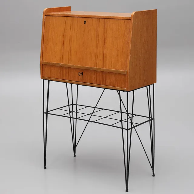 SEKRETÄR, fanerad i teak, "Bang", Ikea, 1950/60-tal.