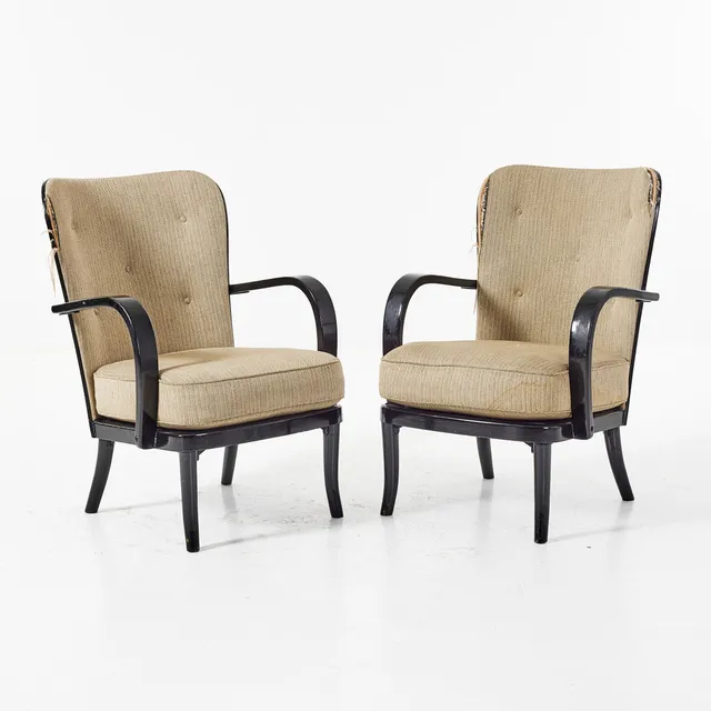 WERNER WEST. Fåtöljer, 1 par, Wilh. Schauman, Ab Oy, 1930/1940-tal.