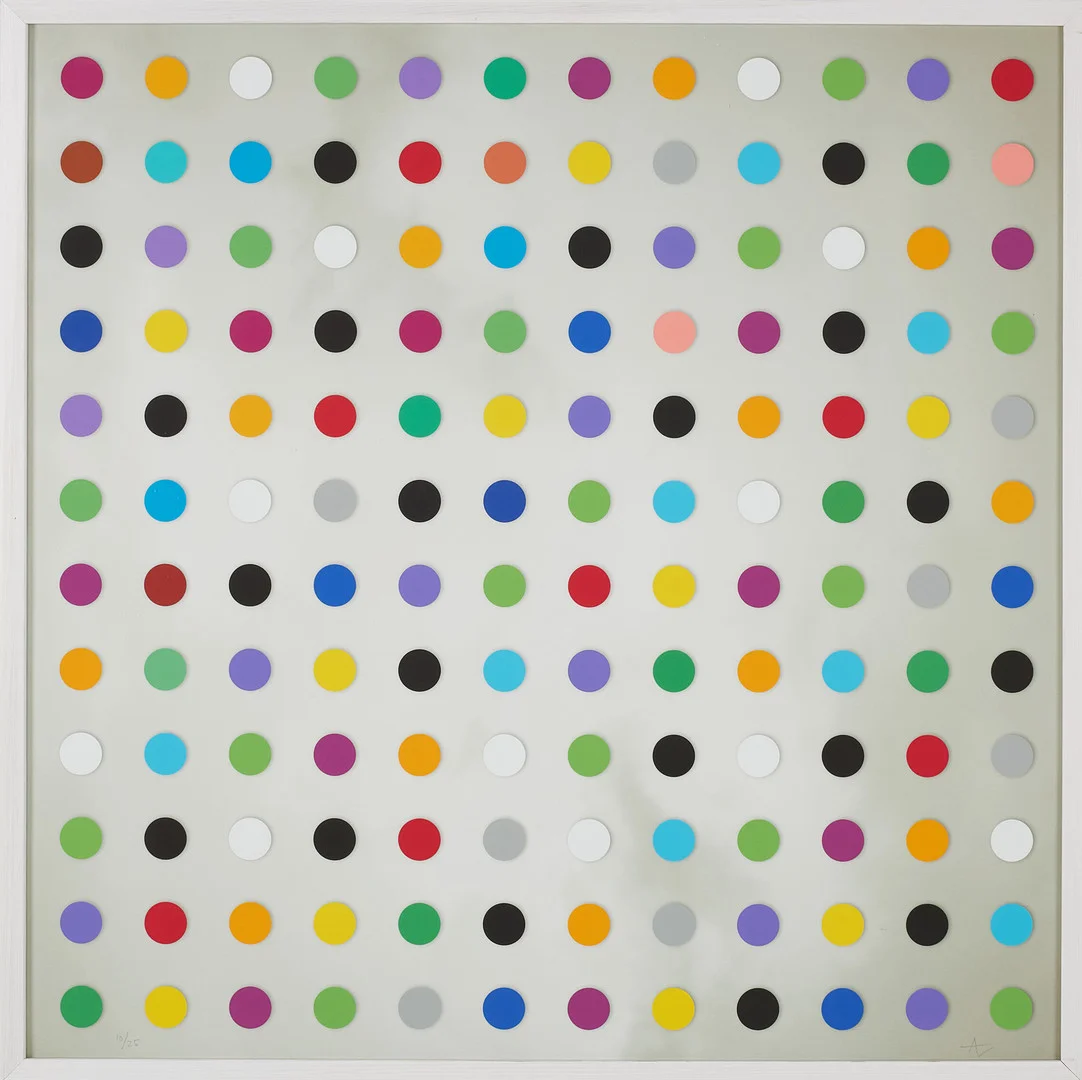 ANDREAS LUNDBERG. Digital print, "Dots", signerad och numrerad 10/25. — Engravings & Prints — Stockholms Auktionsverk Sickla