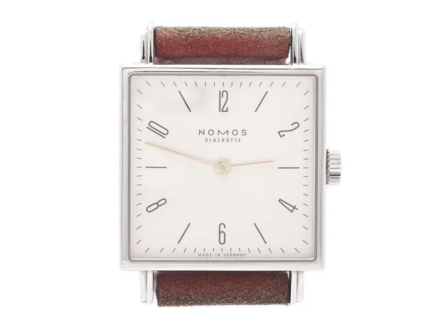 Nomos, Glashütte Tetra, damur, stål, manuell, safirglas, armband i läder, refnr: 405, snr: 42789, garantikort augusti - 2017