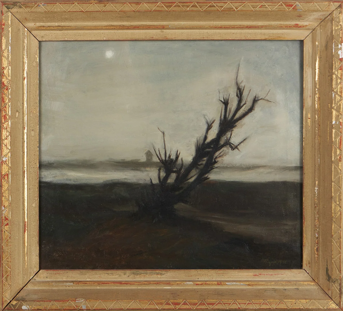 RYNO FRIEBERG. Motiv med ensamt träd, olja på duk, signerad Ryno 1944. — Paintings — Stockholms Auktionsverk Magasin 5
