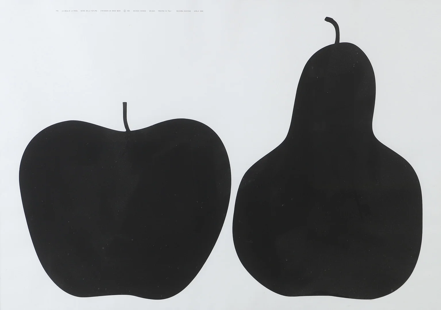 ENZO MARI. EFTER. "La mela e la pera" serigrafi, Italien, 2000. — Engravings & Prints — Helsingborgs Auktionskammare