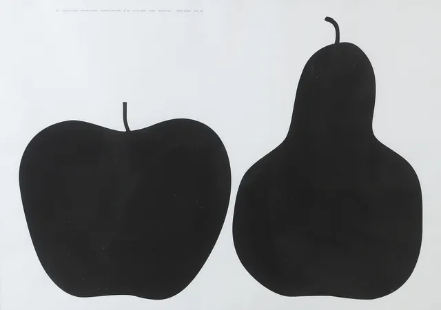 ENZO MARI. EFTER. "La mela e la pera" serigrafi, Italien, 2000.