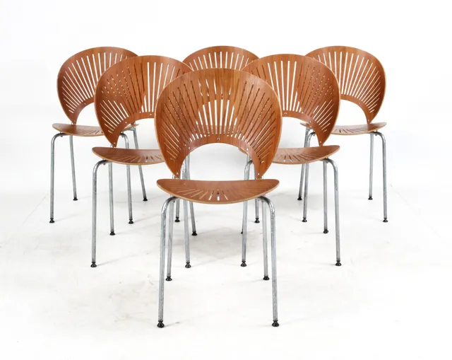 Nanna Ditzel. Set of six teak 'Trinidad' chairs, model 3298 (6)