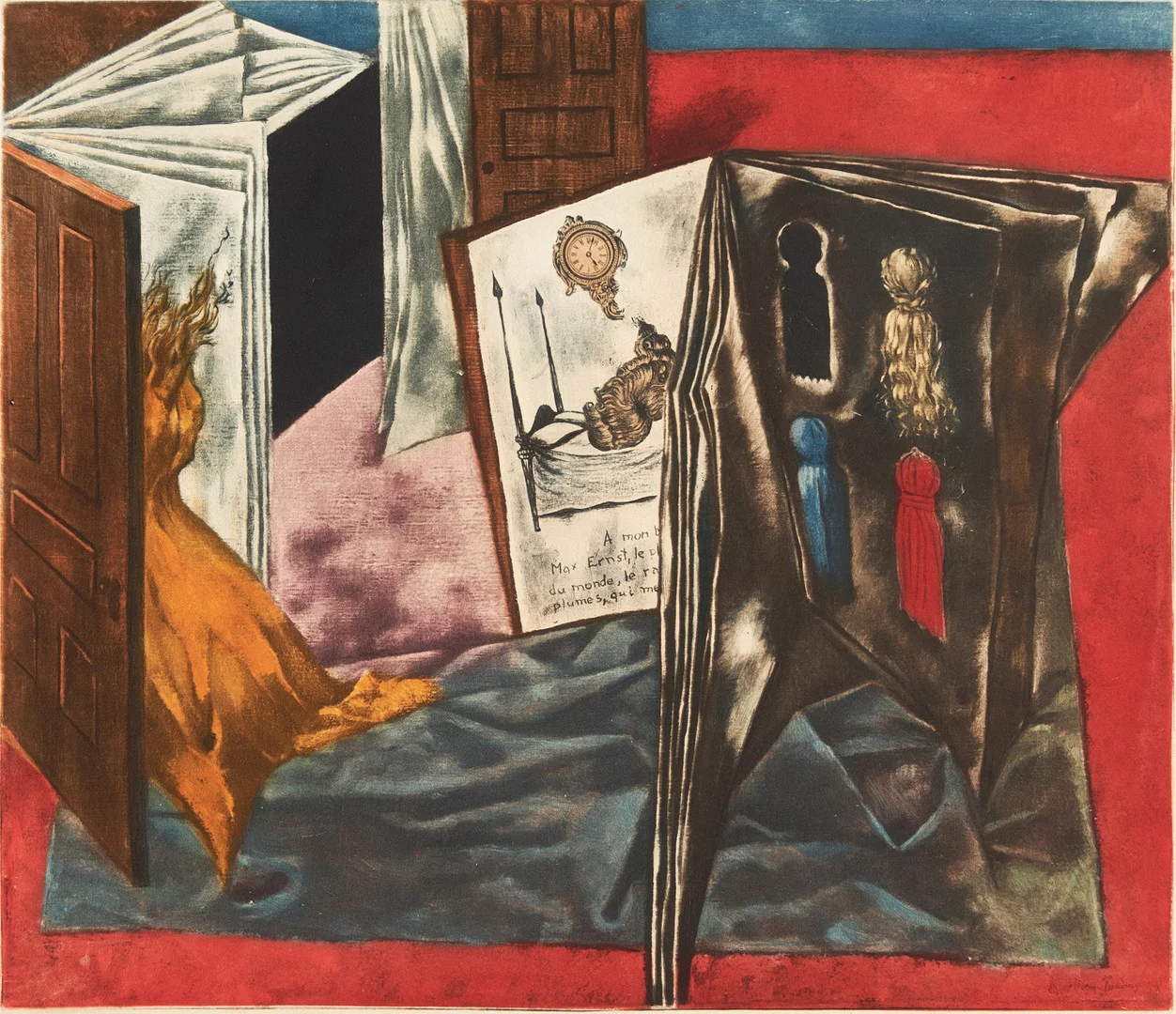 DOROTHEA TANNING. "Lettre d’Amour (Love Letter)" 1969, signerad och numrerad 71/75, akvatint. — Engravings & Prints — Crafoord Auktioner Stockholm