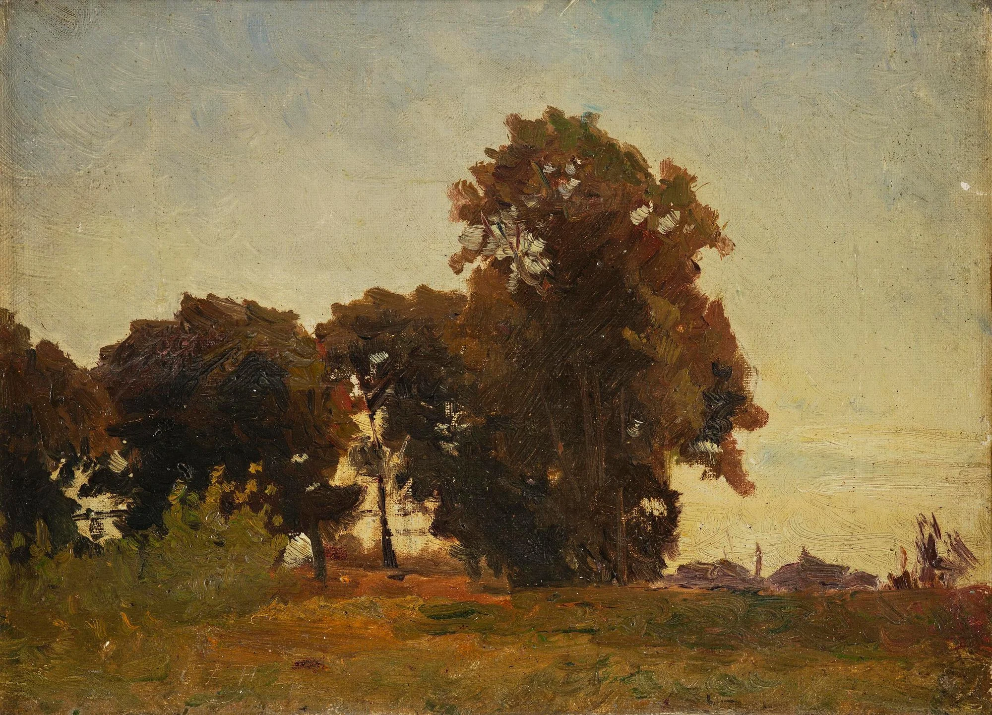 Carl Fredrik Hill, "Trädgrupp". — Bukowskis