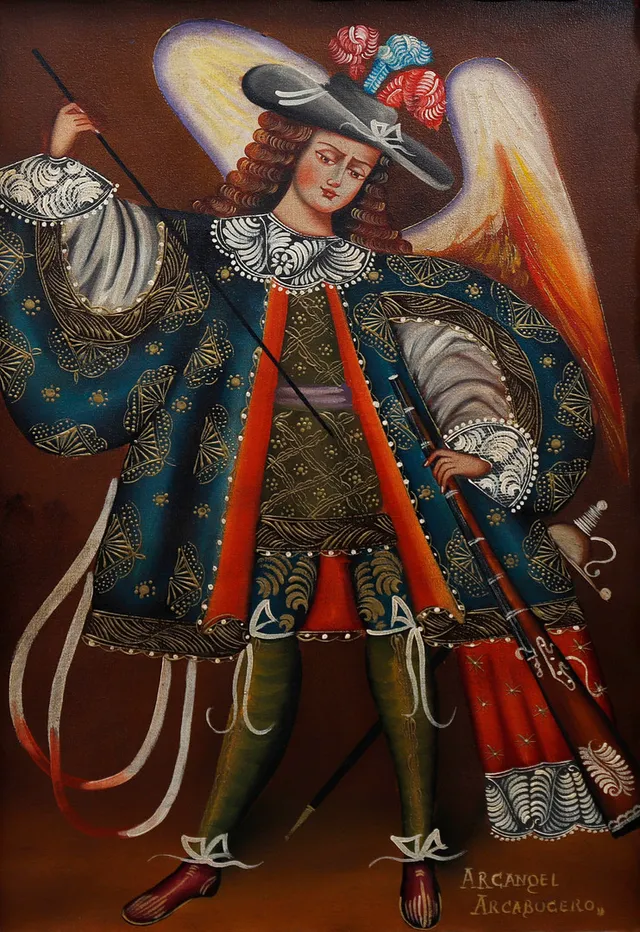 CUZCO SCHOOL, SECOND HALF OF THE 20TH CENTURY. Saint Michael the Archangel.