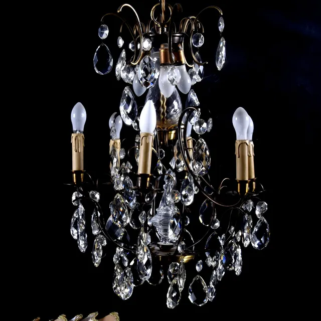 TAKKRONA, med prismor, barockstil, 1900-tal.