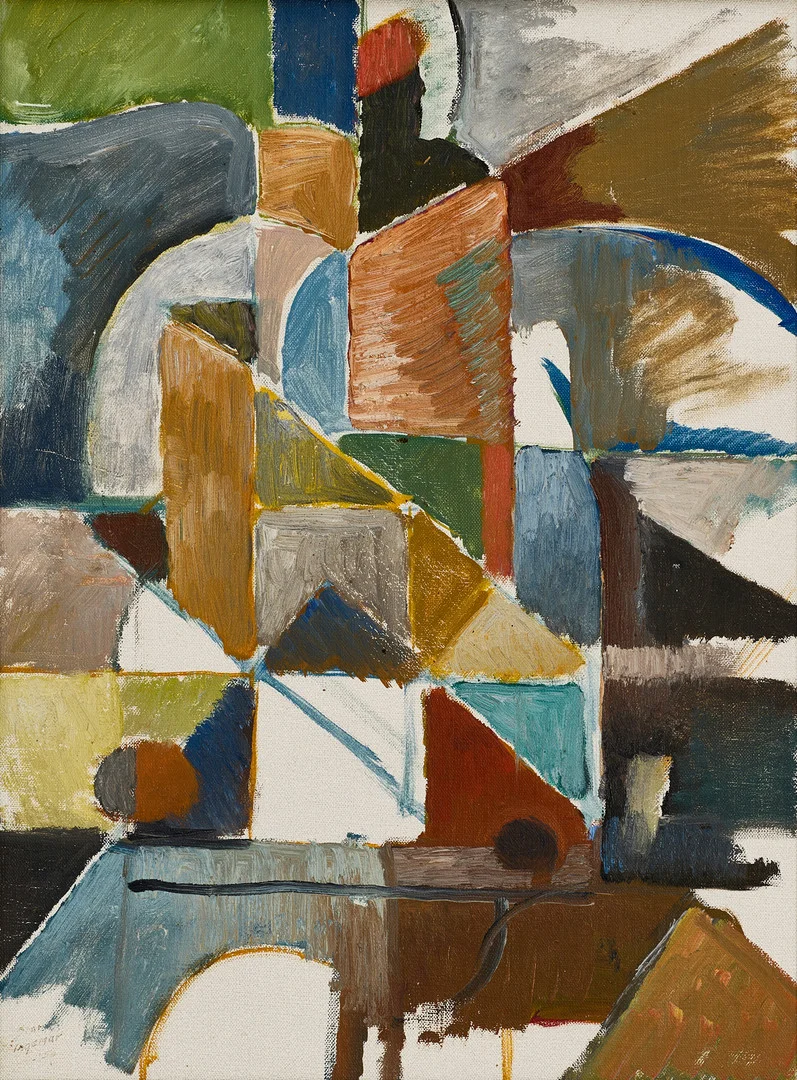BROR INGEMAR FRÖBERG (Sverige, 1921-1999): Arkitektur, signerad och daterad -56, olja, duk på pannå. — Paintings — Crafoord Auktioner Stockholm