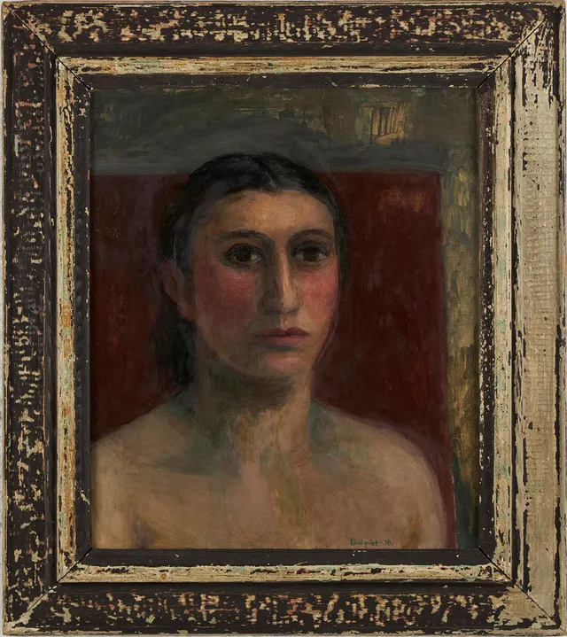EVA LINDQVIST-ZETTERBERG. Damporträtt, oljemålning på duk, signerad Lindqvist, daterad -38.