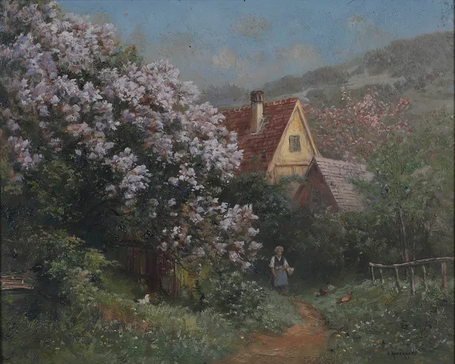ALOIS ARNEGGER. olja på pannå, signerad.
