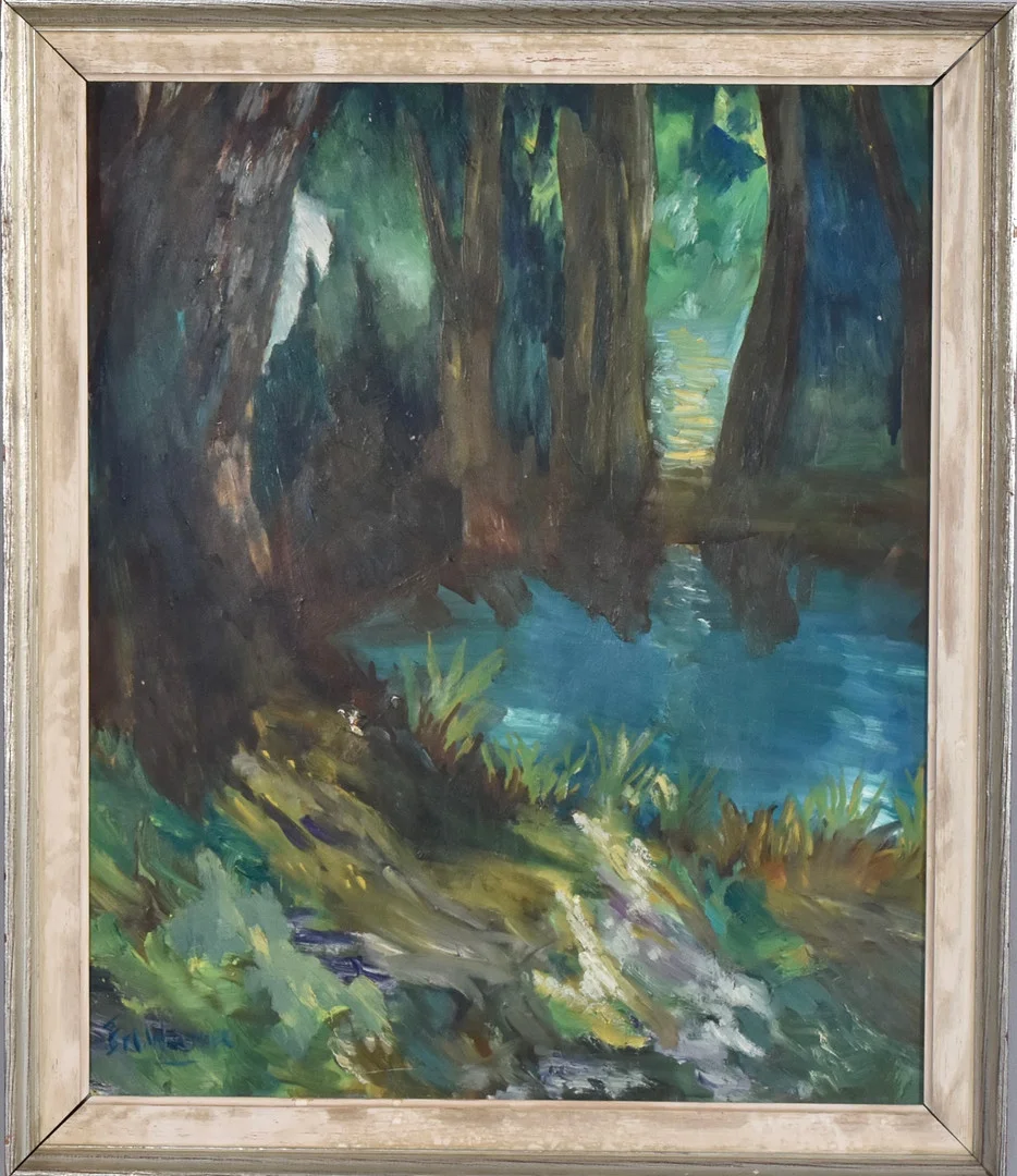 ERIK WALTHER. Olja på pannå. — Paintings — Halmstads Auktionskammare