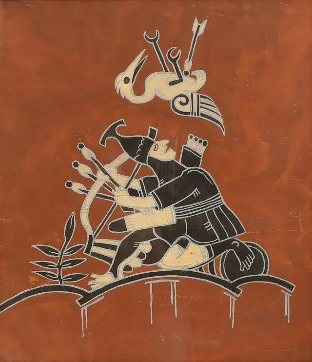 OSSIAN ELGSTRÖM. Gouache, signerad och daterad.